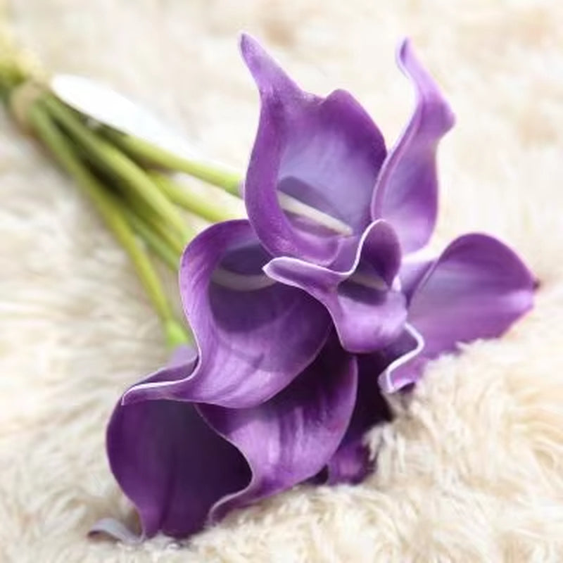 10Pcs Artificial Flowers Decorative Flowers Calla Latex Home Decoration Birthday Party Wedding Bouquet Flowers