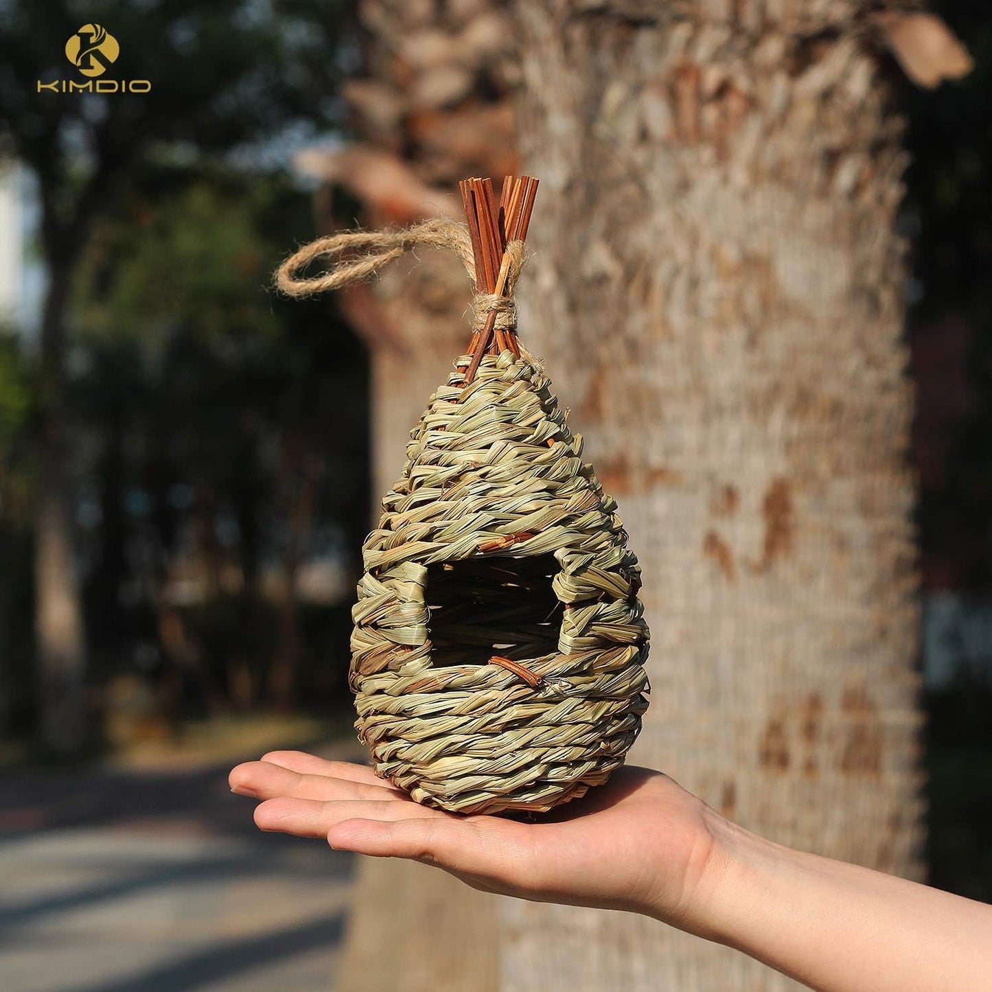 Bird House,Winter Bird House for outside Hanging,Grass Handwoven Bird Nest,Hummingbird House,Natural Bird Hut Outdoor,Birdhouse for Kids,Songbirds House