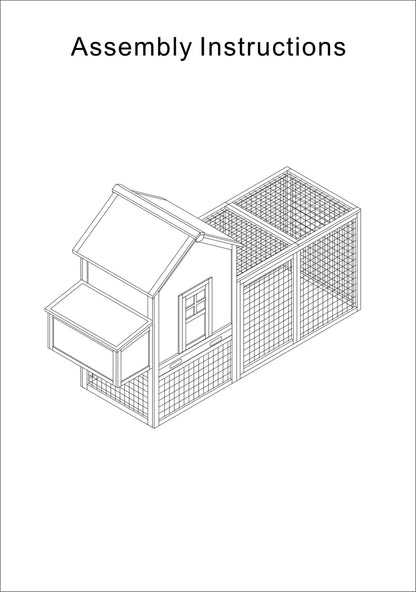 Zebediah 12 Square Feet Chicken Coop with Chicken Run for up to 3 Chickens