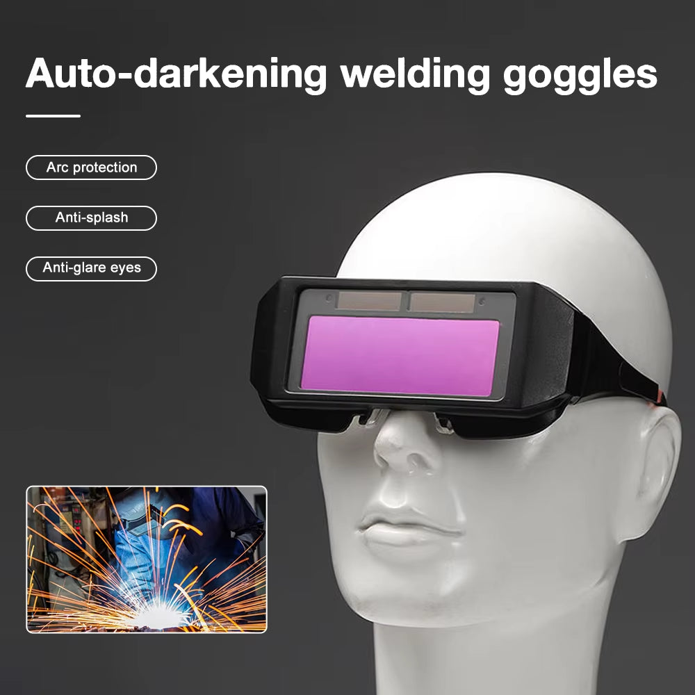 Welding Glasses Automatic Darkening Dimming Anti-Glare Argon Arc Welding Glasses Welder Safety Eye Protection Goggles Tools