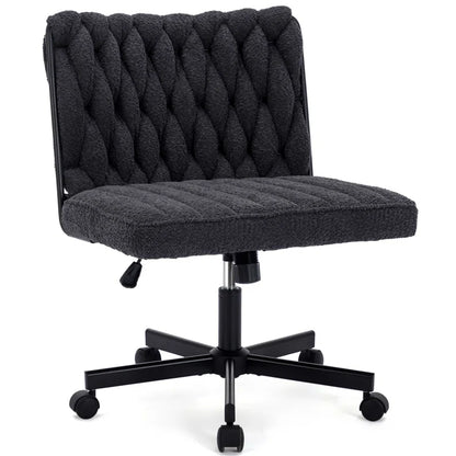 Oakleigh Teddy Upholstered Cross Legged Office Chair with Swivel Wheels