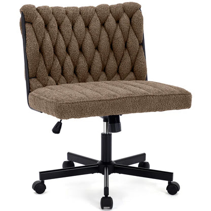 Oakleigh Teddy Upholstered Cross Legged Office Chair with Swivel Wheels