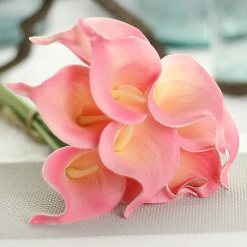 10Pcs Artificial Flowers Decorative Flowers Calla Latex Home Decoration Birthday Party Wedding Bouquet Flowers