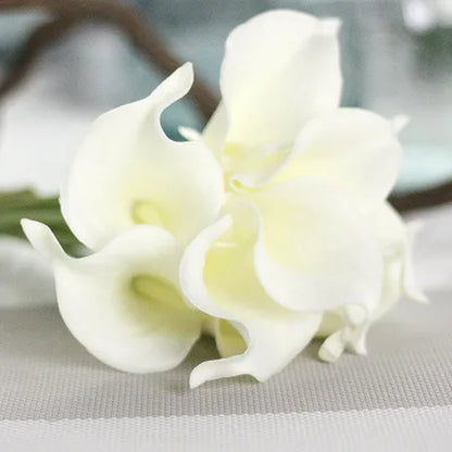 10Pcs Artificial Flowers Decorative Flowers Calla Latex Home Decoration Birthday Party Wedding Bouquet Flowers