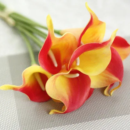 10Pcs Artificial Flowers Decorative Flowers Calla Latex Home Decoration Birthday Party Wedding Bouquet Flowers