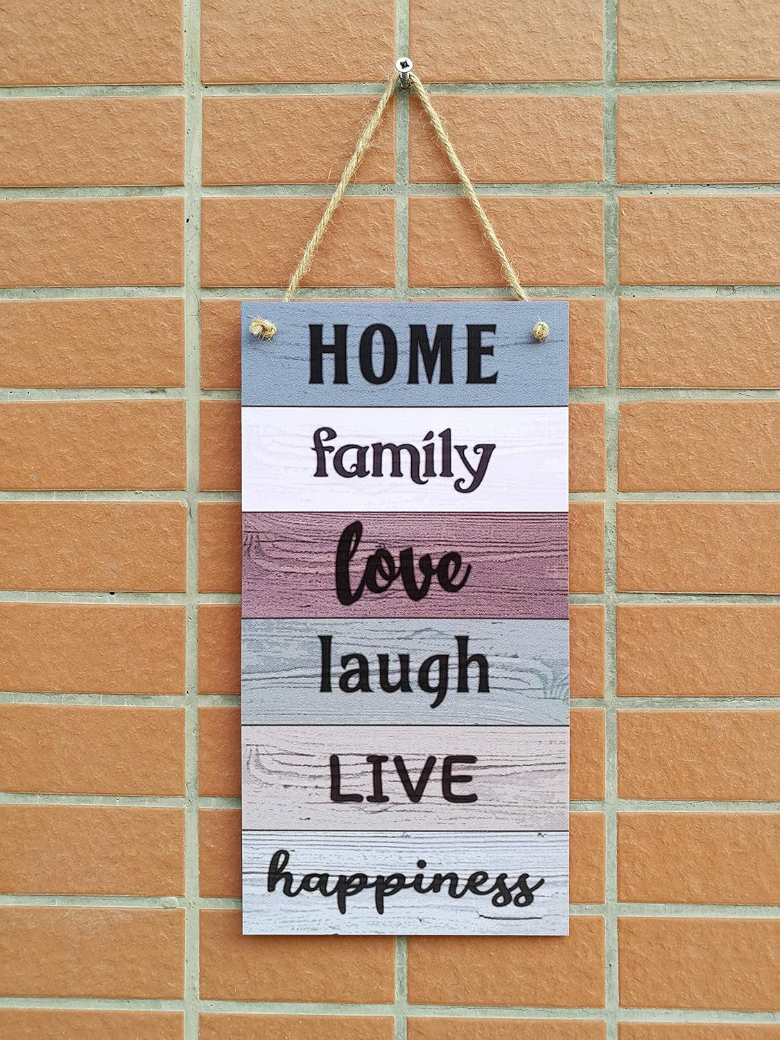 Home, Family, Love, Laugh, Live, Happiness Home Signs House Decorative Plaques Wall Art Kitchen Signs House Decoration Welcome Signs 12" X 6"