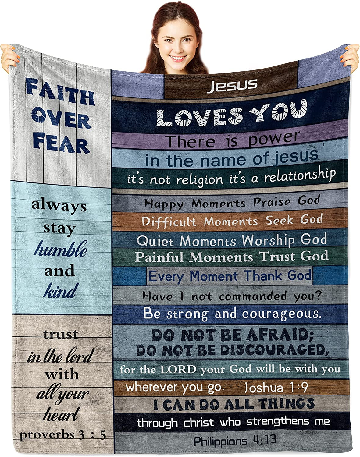 Christian Gifts for Women Faith Blanket 50"X60"- Best Gifts for Christian Women/Men - Inspirational Gifts for Women - Religious Gifts for Women/Men - Funny Christian Birthday Throw Blanket