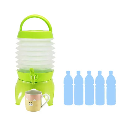 Outdoor Foldable Water Container Camping Folding Water Bucket Fishing Travel Beer Juice Drinking Storage Tap Bucket