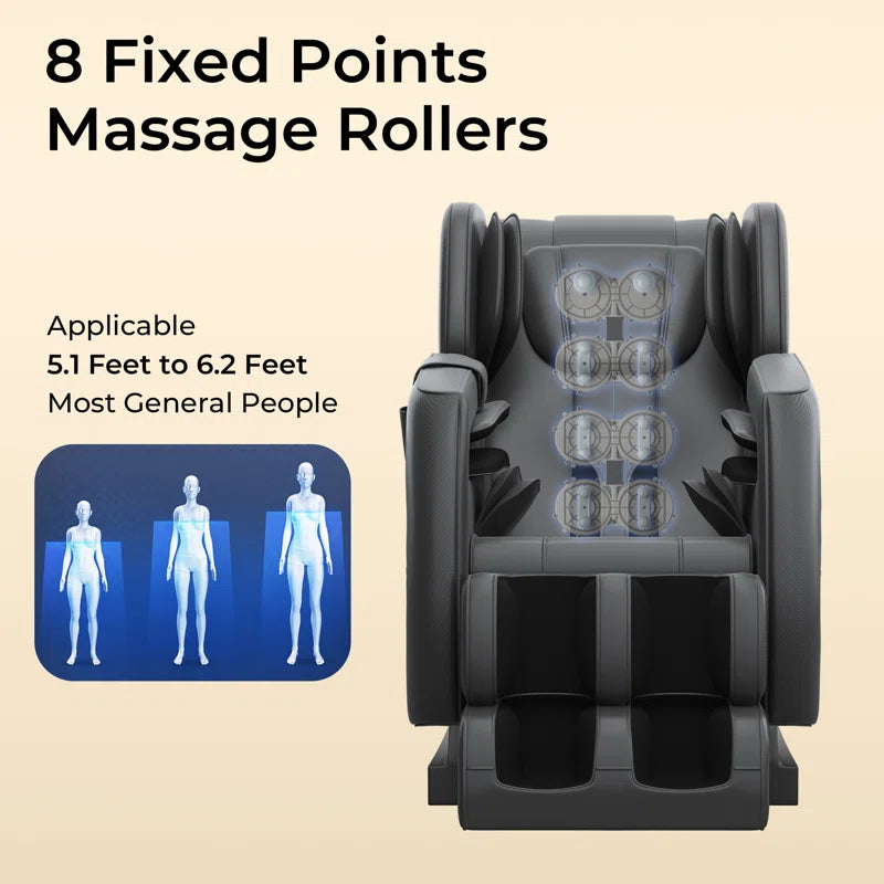 2024 New Heated Massage Chair with Zero Gravity, Full Body Airbags, 6 Auto Modes, 8 Massage Rollers