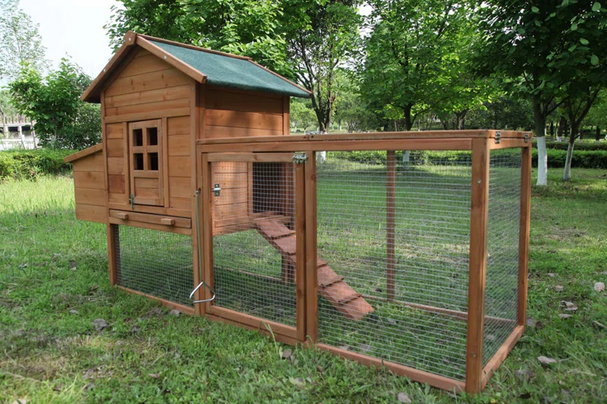 Zebediah 12 Square Feet Chicken Coop with Chicken Run for up to 3 Chickens