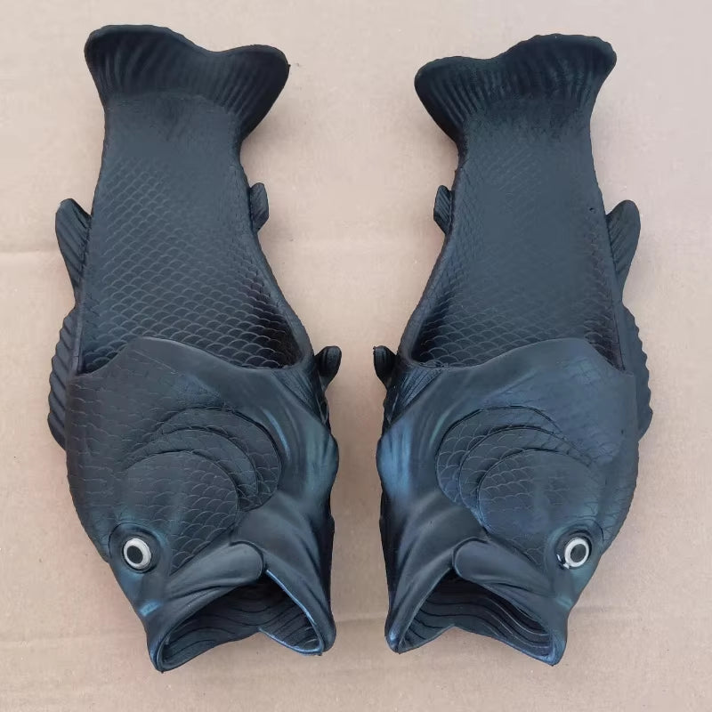 Stylish Fish Slippers for Women 2024 New Unique Design Family Beach Shoes Ladies Comfortable and Cool Flip Flips