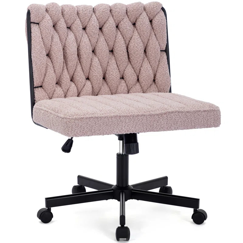 Oakleigh Teddy Upholstered Cross Legged Office Chair with Swivel Wheels