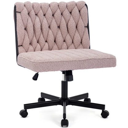 Oakleigh Teddy Upholstered Cross Legged Office Chair with Swivel Wheels