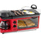 Retro 3-In-1 Family Size Electric Breakfast Station, Coffeemaker, Griddle, Toaster Oven, Aqua