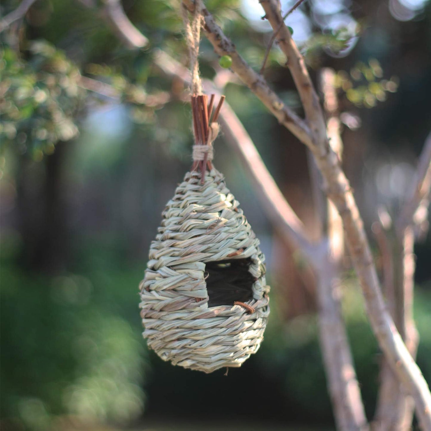 Bird House,Winter Bird House for outside Hanging,Grass Handwoven Bird Nest,Hummingbird House,Natural Bird Hut Outdoor,Birdhouse for Kids,Songbirds House