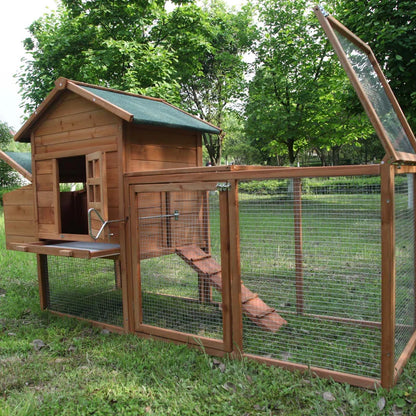 Zebediah 12 Square Feet Chicken Coop with Chicken Run for up to 3 Chickens