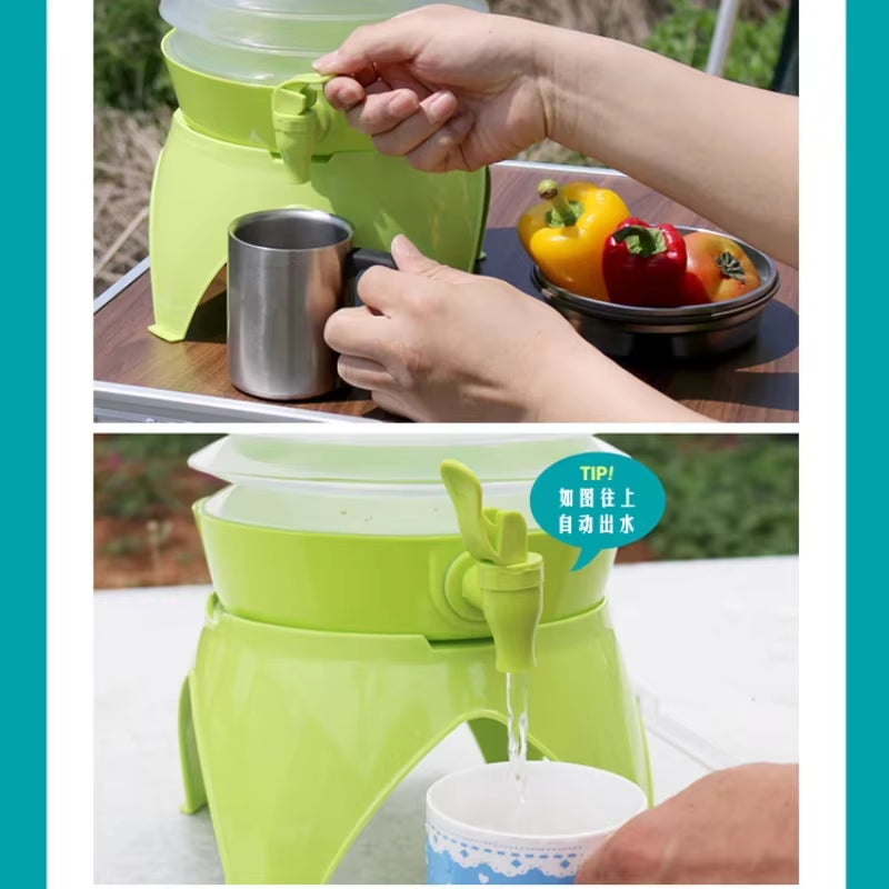 Outdoor Foldable Water Container Camping Folding Water Bucket Fishing Travel Beer Juice Drinking Storage Tap Bucket