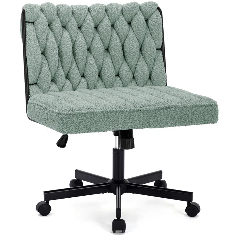 Oakleigh Teddy Upholstered Cross Legged Office Chair with Swivel Wheels