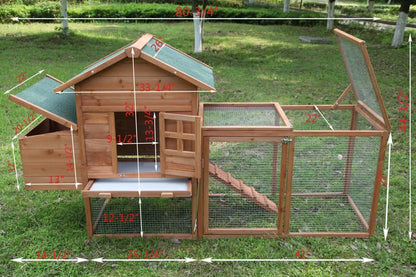 Zebediah 12 Square Feet Chicken Coop with Chicken Run for up to 3 Chickens