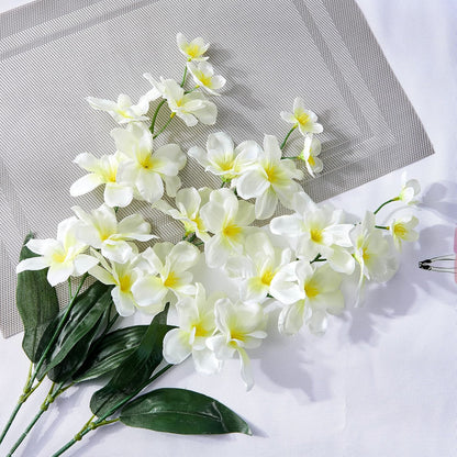 Artificial Orchids Flowers 10Pcs Ivory Fake Orchids Flowers Stems in Bulk for Wedding Home Centerpieces Decor, White