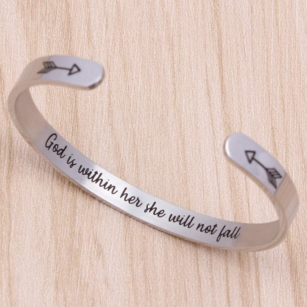 Bracelets for Women Mothers Day Bracelet Gifts from Daughter Inspirational Gifts for Women Graduation Gifts for Her Motivational Birthday Cuff Bangle Friendship Personalized Mantra Jewelry…