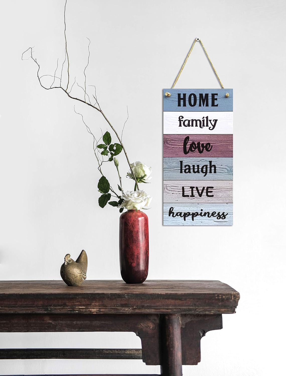 Home, Family, Love, Laugh, Live, Happiness Home Signs House Decorative Plaques Wall Art Kitchen Signs House Decoration Welcome Signs 12" X 6"