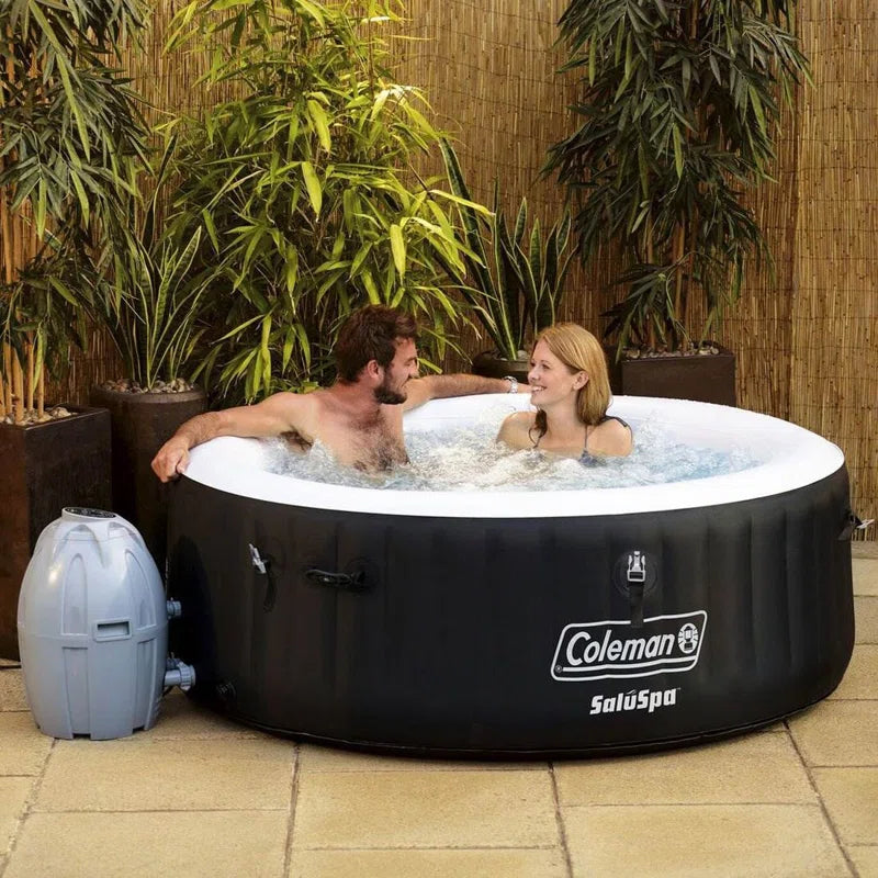 120 Volt 4 Person - Person Vinyl round Inflatable Hot Tub in Black