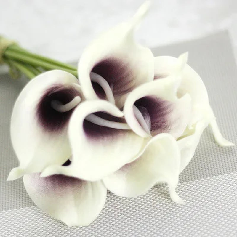 10Pcs Artificial Flowers Decorative Flowers Calla Latex Home Decoration Birthday Party Wedding Bouquet Flowers