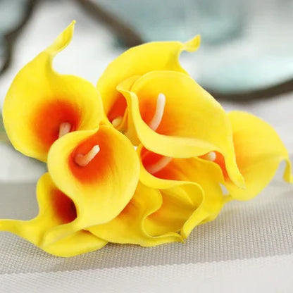 10Pcs Artificial Flowers Decorative Flowers Calla Latex Home Decoration Birthday Party Wedding Bouquet Flowers