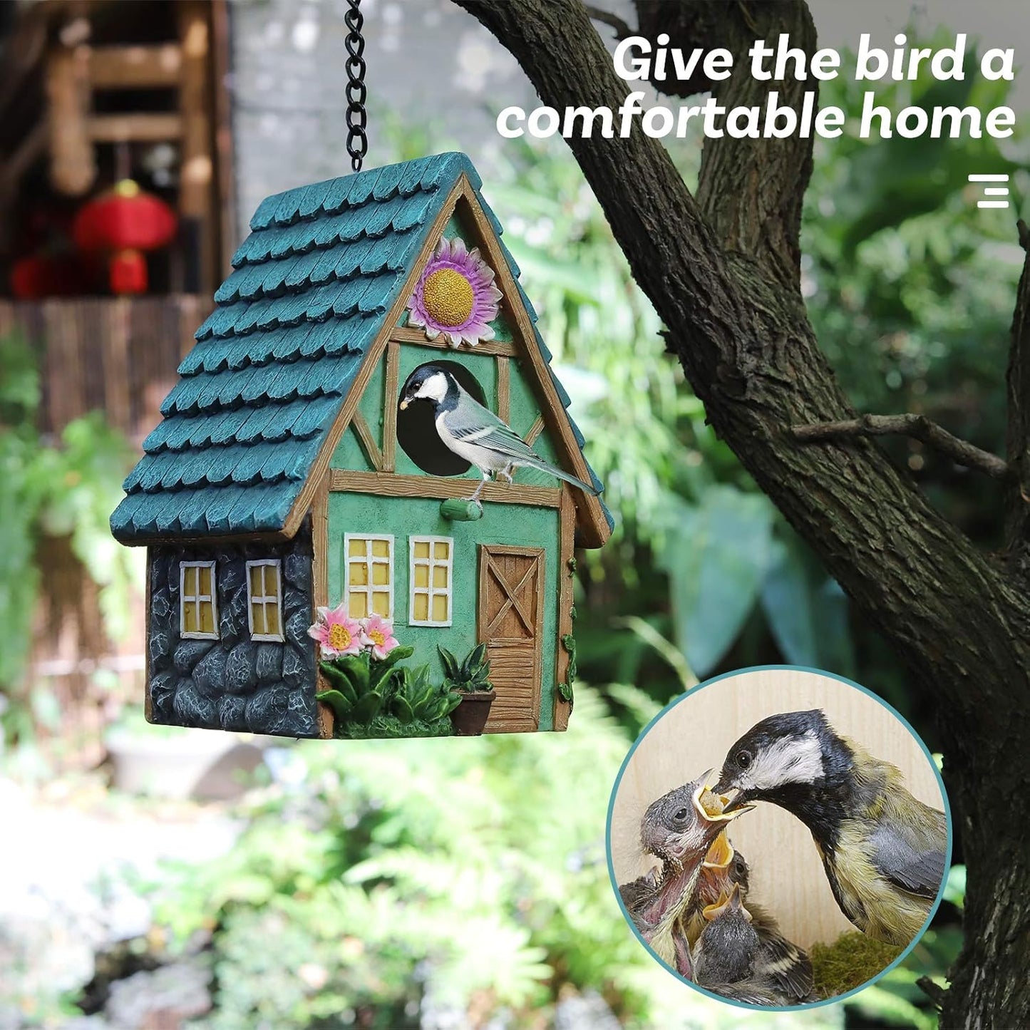 Bird Houses for Outside, Birdhouses, Residences Used for Outdoor Bluebirds Tits、Hummingbirds、 Swallows and Other Bird, Indoor and Garden Decoration