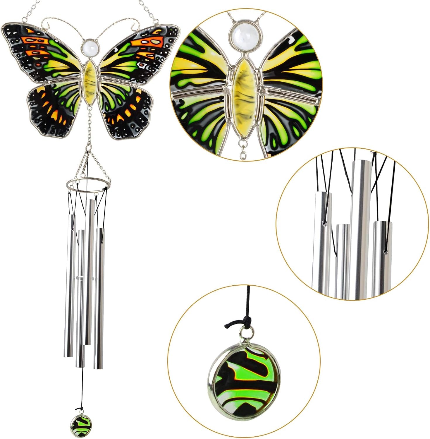 Wind Chimes Outdoor Wind Chimes Butterfly Wind Chimes Butterflies Decoration,Windchimes Unique Outdoor Memorial Gifts Butterfly Garden Bells Wedding Gifts Memorial Wind Chimes Garden Yard