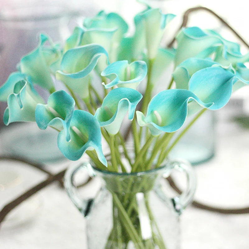 10Pcs Artificial Flowers Decorative Flowers Calla Latex Home Decoration Birthday Party Wedding Bouquet Flowers