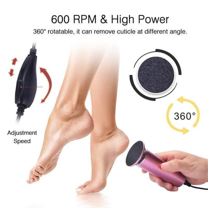 Summer Electric Foot File,Adjustable Rotatable Electronic Foot Dead Skin Remover, Callus Remover Tool for Home& Nail Salon, Pedicure Care Tool Manicure Pedicure