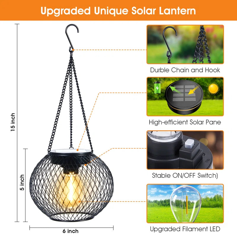 15'' Solar Powered Integrated LED Outdoor Lantern