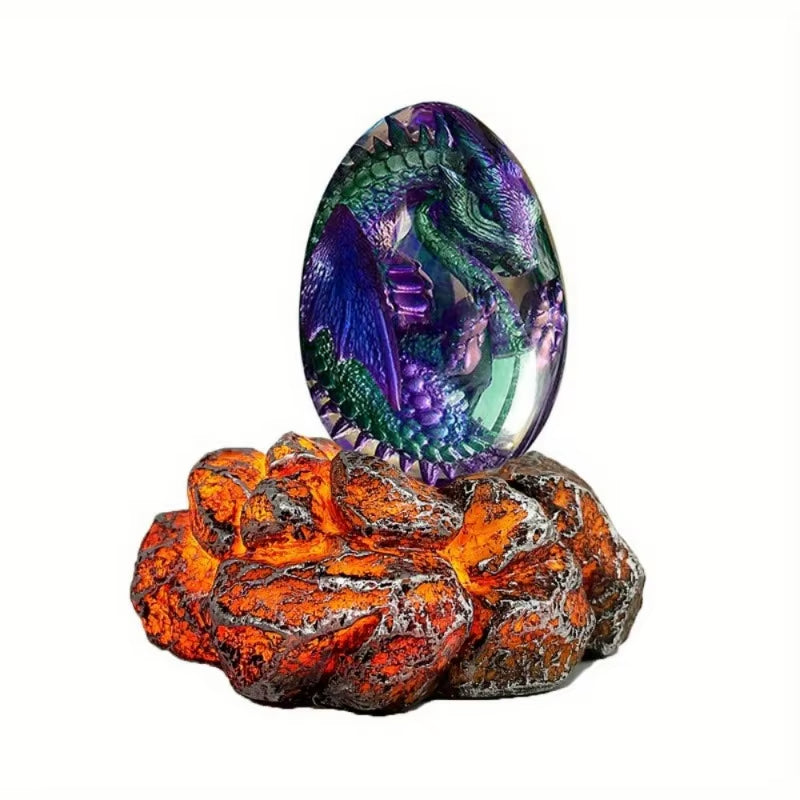 Crystal Transparent Resin Statue Dragon Egg Dinosaur Egg Souvenir Resin Craft Luminous Handmade Dragon Eggs Home Decor Gift