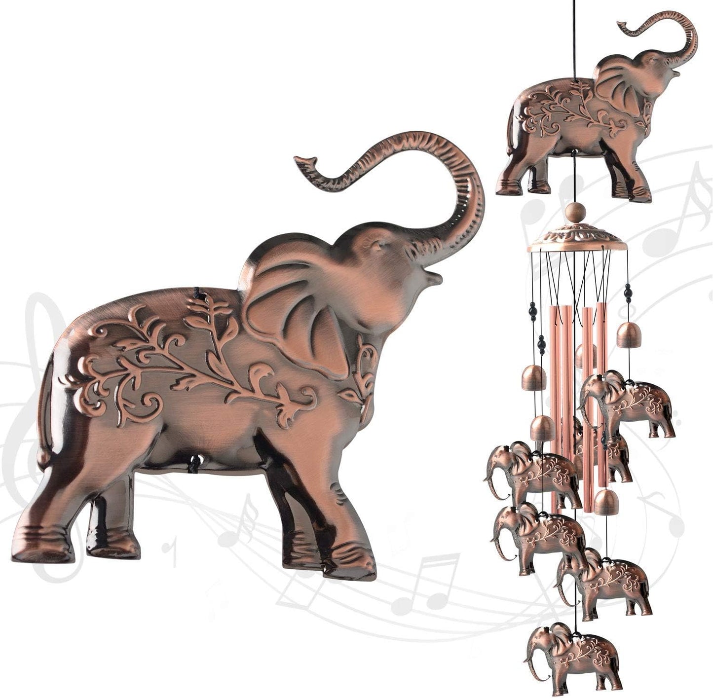 Elephtant Copper Wind Chimes Outdoor, 2023 New Mother Garden Decorations, Gardening Gifts Gift for All Mom/Dad/Women/Grandma/Mother/Daughter/Aunt/Friend/Wife,Windchime Yard Decor