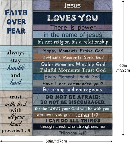 Christian Gifts for Women Faith Blanket 50"X60"- Best Gifts for Christian Women/Men - Inspirational Gifts for Women - Religious Gifts for Women/Men - Funny Christian Birthday Throw Blanket