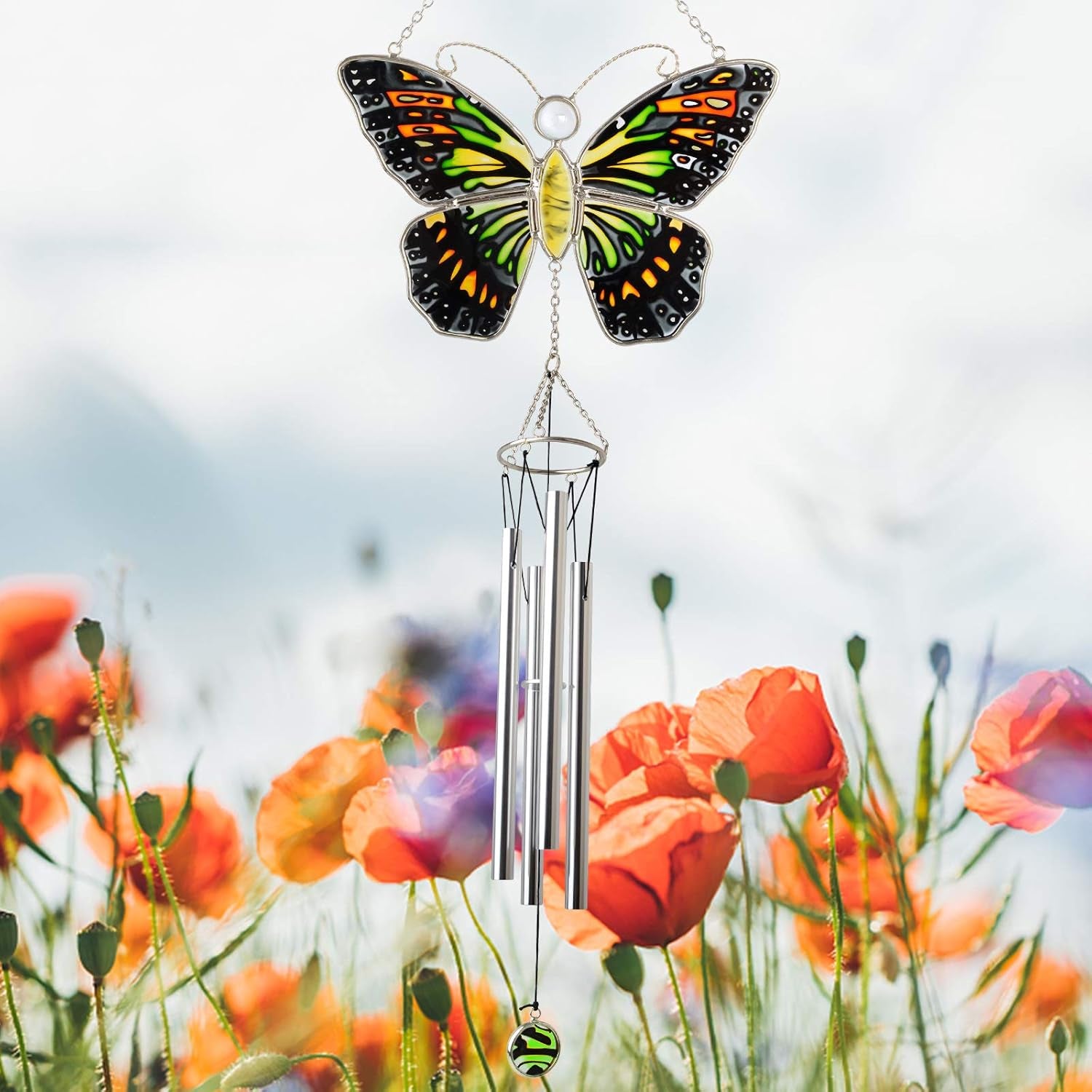 Wind Chimes Outdoor Wind Chimes Butterfly Wind Chimes Butterflies Decoration,Windchimes Unique Outdoor Memorial Gifts Butterfly Garden Bells Wedding Gifts Memorial Wind Chimes Garden Yard