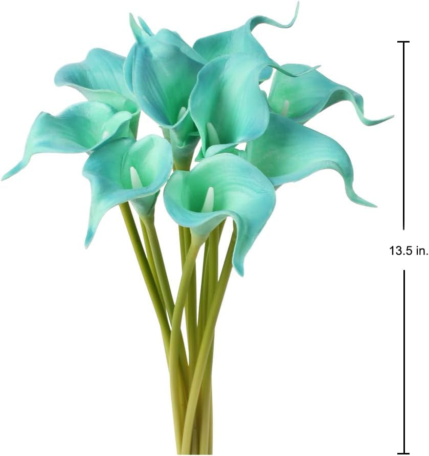 Calla Lily Artificial Flowers Real Touch Flowers Fake Lily Fake Flowers for Decoration Calla Lillies Artificial Spring Flowers Tiger Lilly Flowers Calla Lily Bouquet for Wedding Home Decor-Blue Lily