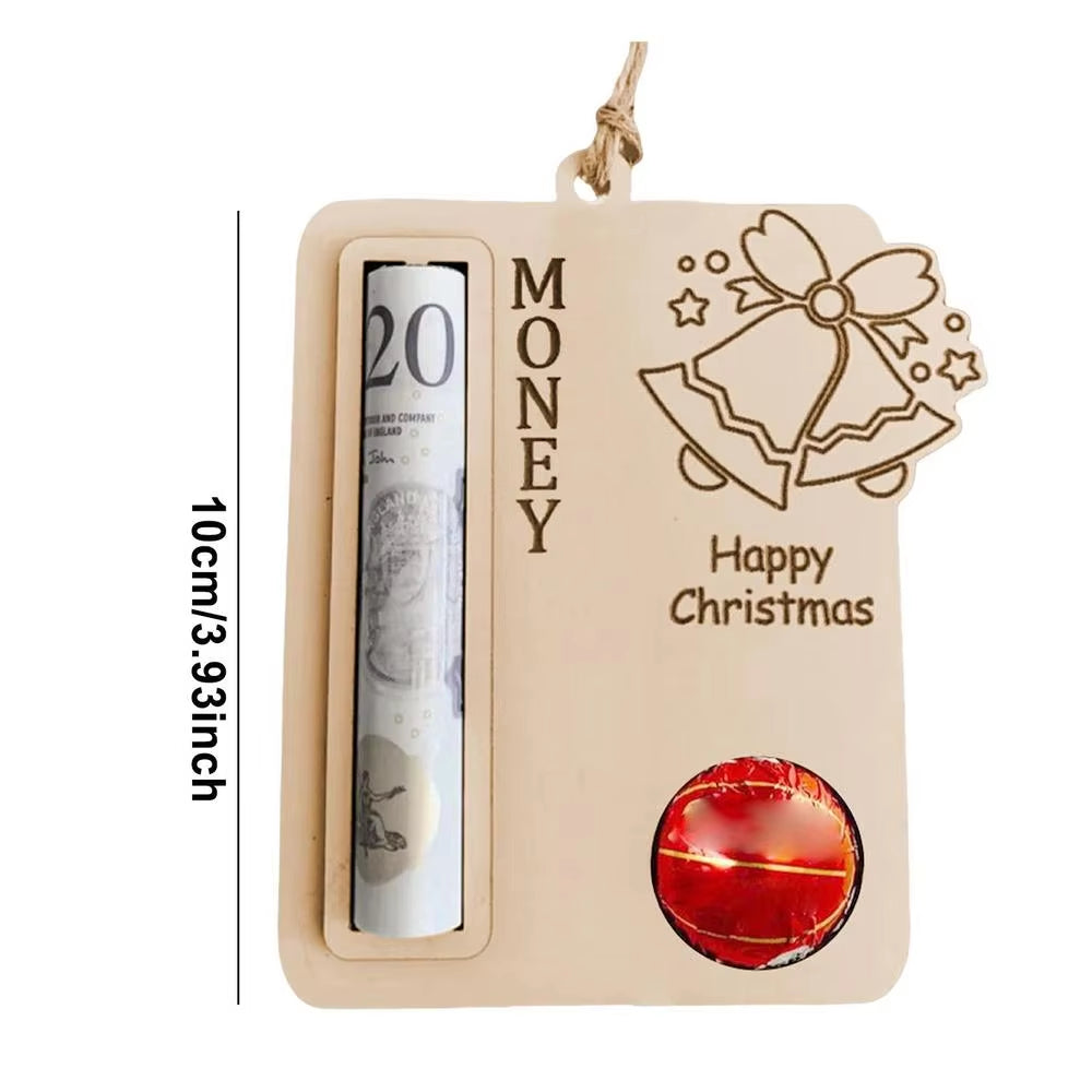 Christmas Gift Cards Theme Cartoon Print Money Holder Gift Cards Happy New Year Money Cards for Cash Gifts Navidad 2024