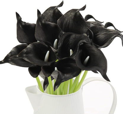 Calla Lily Artificial Flowers Real Touch Flowers Black Flowers Artificial for Decoration Calla Lillies Artificial Black Fake Flowers Tiger Lilly Flowers Calla Lily Bouquet for Wedding Home Decor