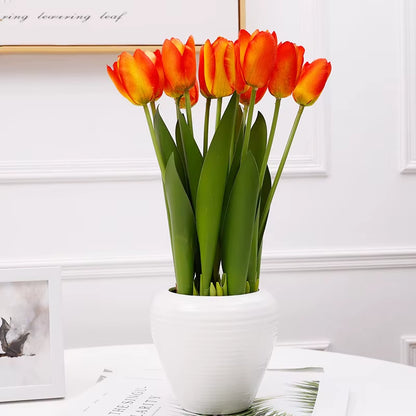 12PCS Artificial Tulip Flowers Arrangement Fake Flowers Spring Flowers Wall Decor Table Wedding Centerpieces