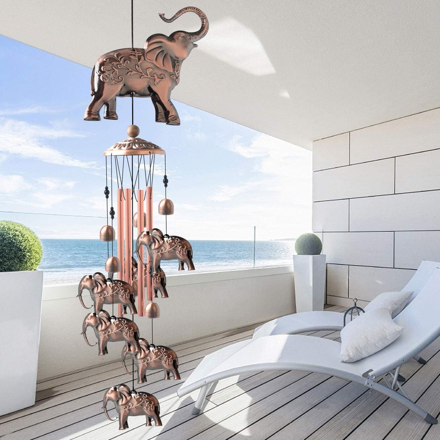 Elephtant Copper Wind Chimes Outdoor, 2023 New Mother Garden Decorations, Gardening Gifts Gift for All Mom/Dad/Women/Grandma/Mother/Daughter/Aunt/Friend/Wife,Windchime Yard Decor