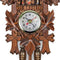 Traditional MDF Black Forest Style Cuckoo Clock with Swinging Pendulum - No Coo Coo Sound but Cute Decorative Wall Clock for Home Livingroom Decor (Carved Style 3)