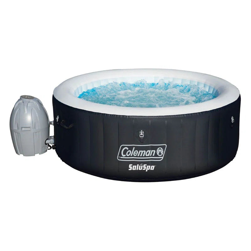 120 Volt 4 Person - Person Vinyl round Inflatable Hot Tub in Black