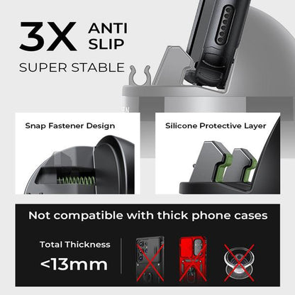 LISEN Car Phone Holder, 360° Rotatable Dashboard Mount, Non-Slip Navigation Holder for Iphone 16/15/14/13/12/11, Samsung, GPS, All Smartphones. Stand