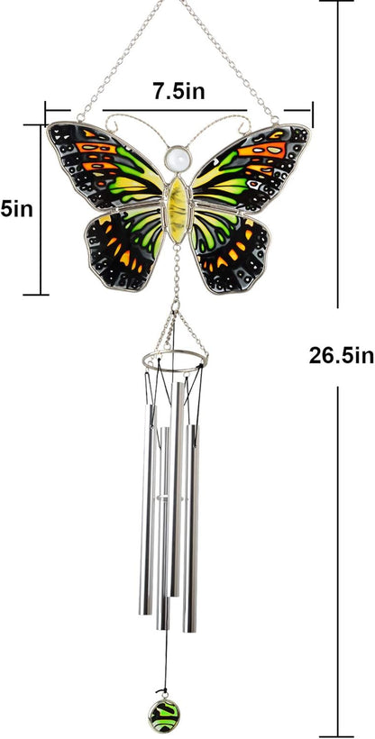 Wind Chimes Outdoor Wind Chimes Butterfly Wind Chimes Butterflies Decoration,Windchimes Unique Outdoor Memorial Gifts Butterfly Garden Bells Wedding Gifts Memorial Wind Chimes Garden Yard