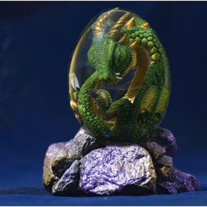 Crystal Transparent Resin Statue Dragon Egg Dinosaur Egg Souvenir Resin Craft Luminous Handmade Dragon Eggs Home Decor Gift